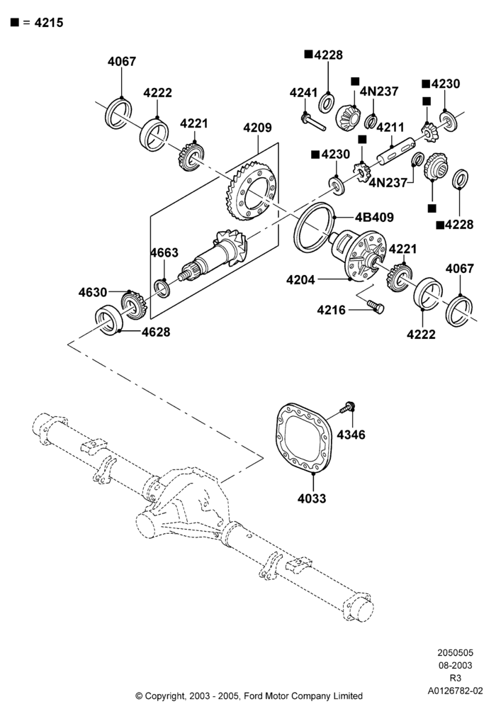 05A - Components - Rear Axle Diff & Carr., Rear Axle Less Limited Slip Diff; 04/AUG/2003-01/MAY/2006