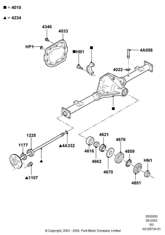 05A - Rear Axle; 04/AUG/2003-01/MAY/2006