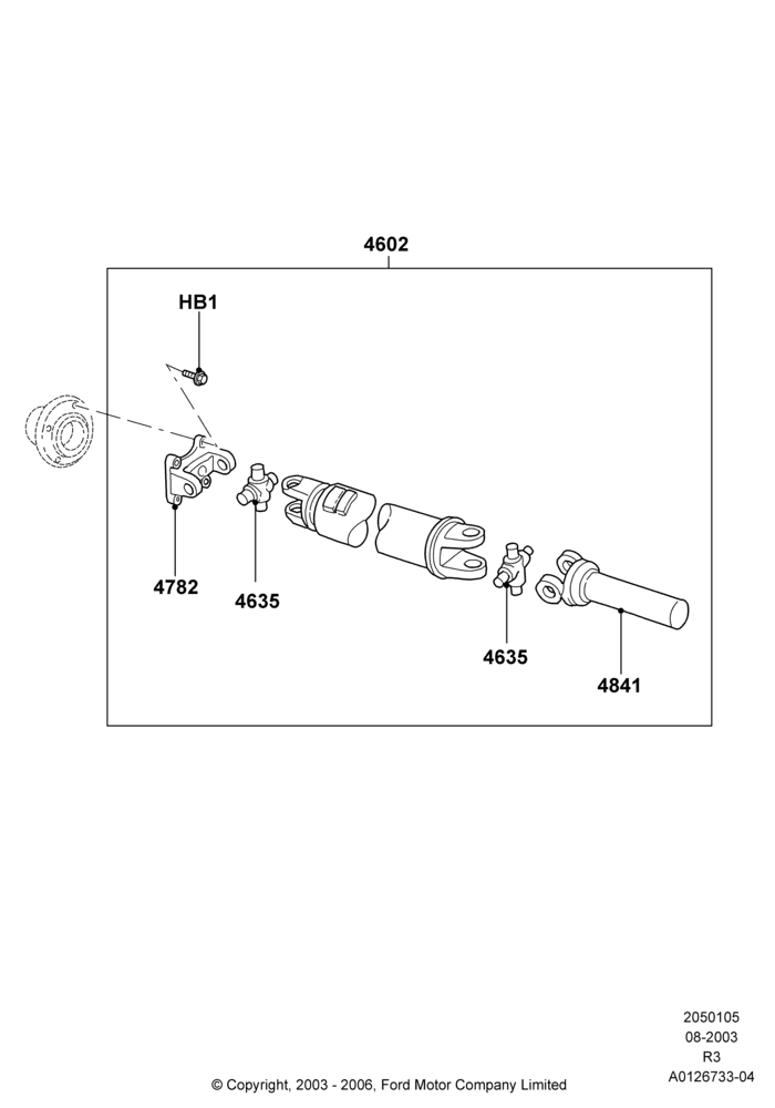 Drive Shaft - Rear Axle Drive, LHD RWD
