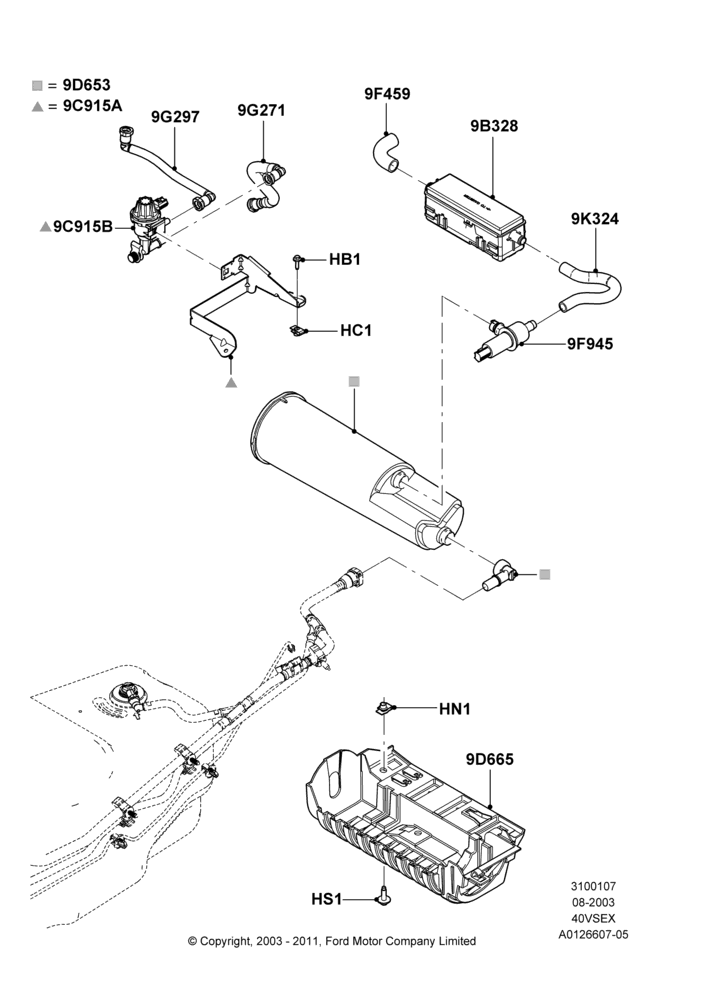 07H - Fuel Vapour System, 4.0L V6 12V SOHC EFI; 02/AUG/2004-01/MAY/2006