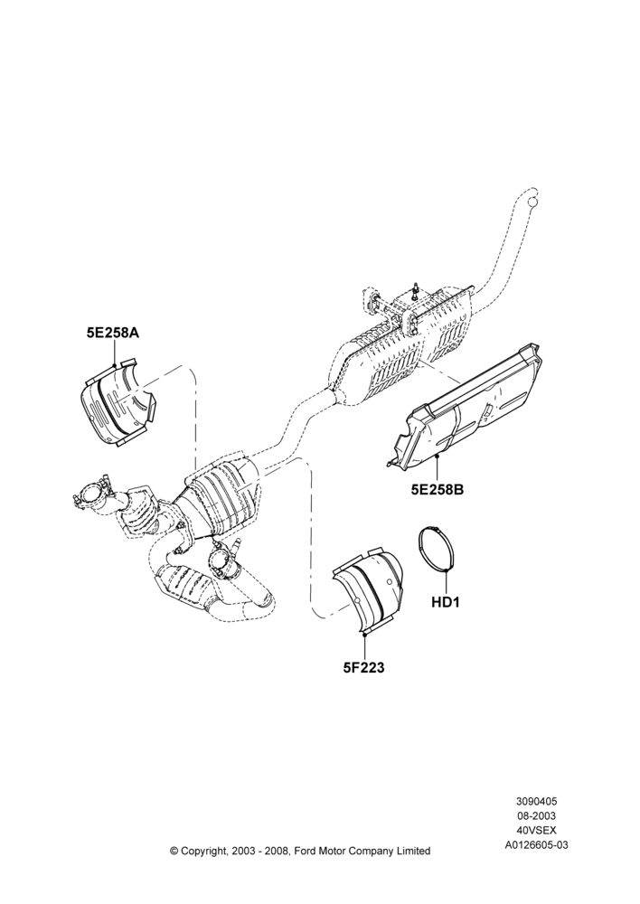 Heat Shields - Exhaust System, 4.0L V6 12V SOHC EFI