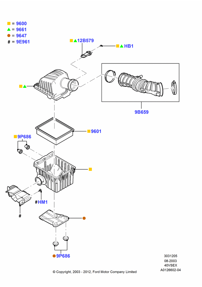 05H - Air Cleaner, 4.0L V6 12V SOHC EFI; 04/AUG/2003-16/DEC/2011