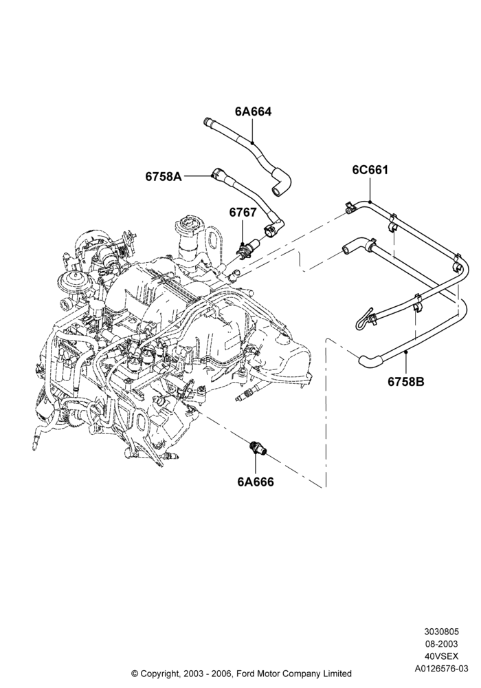 05F - Emission Control - Crankcase, 4.0L V6 12V SOHC EFI; 04/AUG/2003-16/DEC/2011