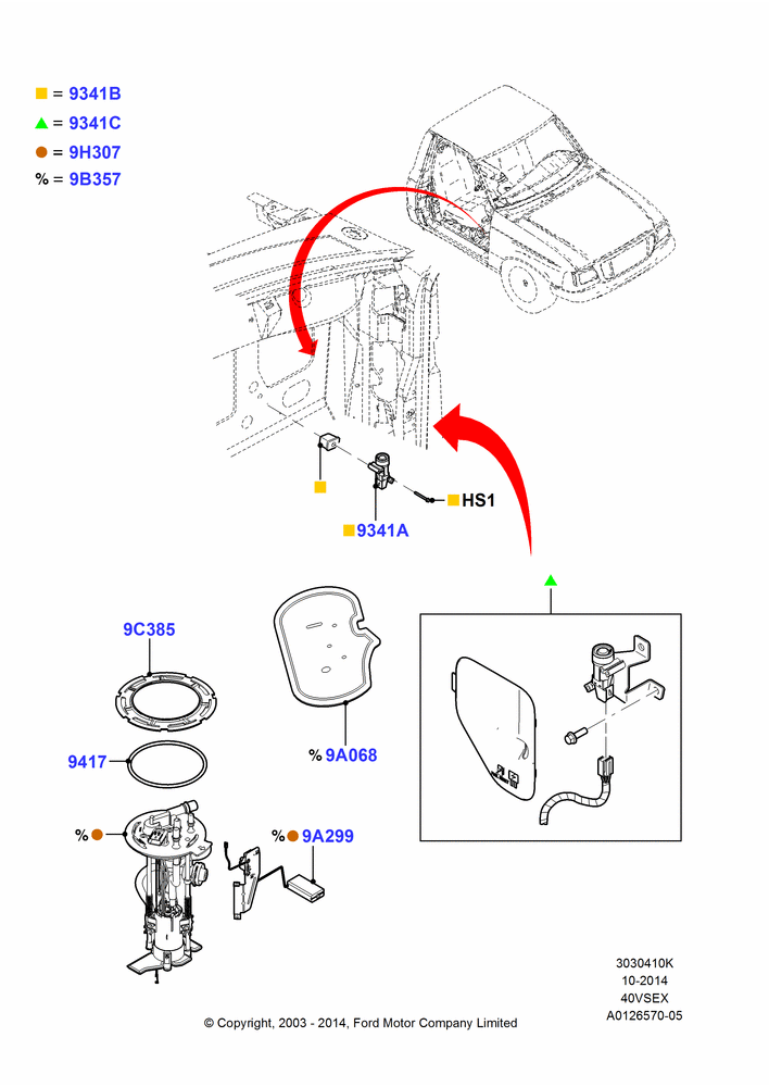 10K - Fuel Pump And Sender Unit, 4.0L V6 12V SOHC EFI; 04/AUG/2003-12/DEC/2006