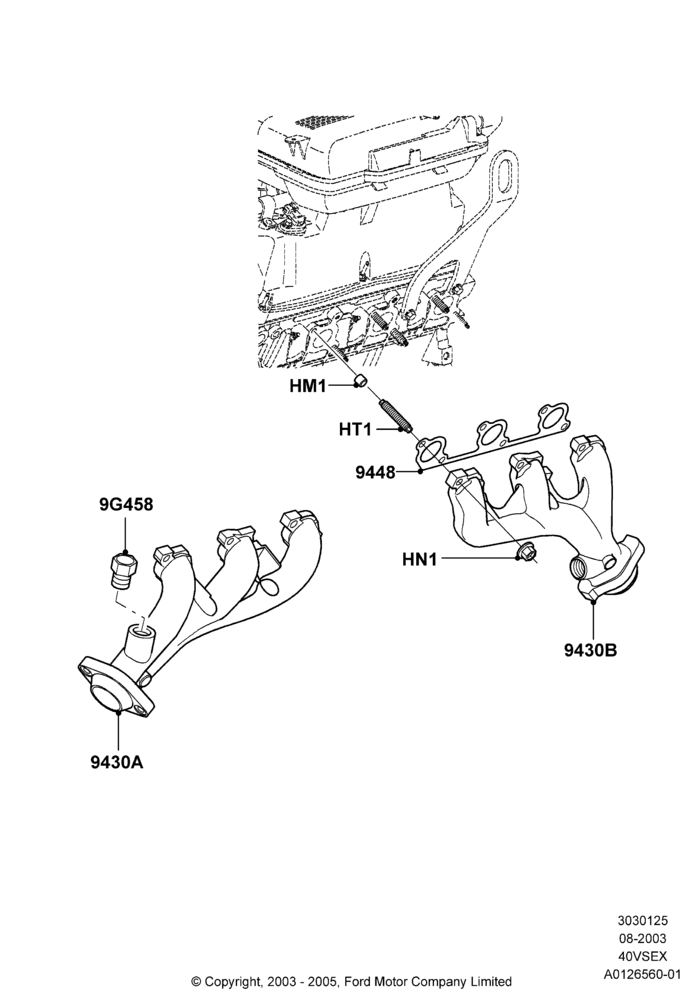 Exhaust Manifold, 4.0L V6 12V SOHC EFI