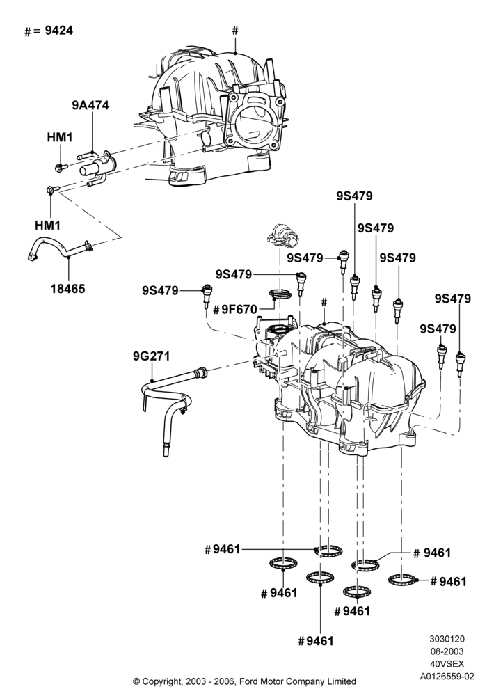 20G - Intake Manifold, 4.0L V6 12V SOHC EFI; 04/AUG/2003-16/DEC/2011