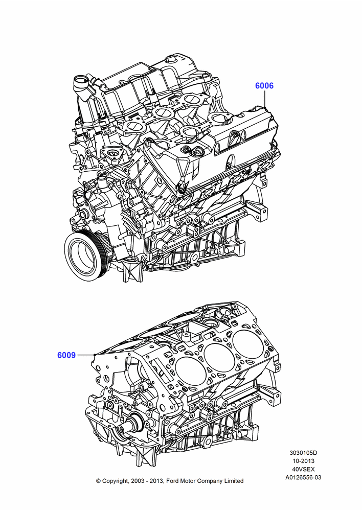 05D - Service Engine and Short Block, 4.0L V6 12V SOHC EFI; 04/AUG/2003-16/DEC/2011