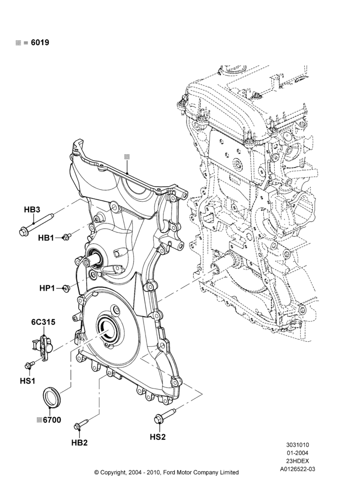 Timing Gear Covers, 2.3L 4V NA I4 Petrol