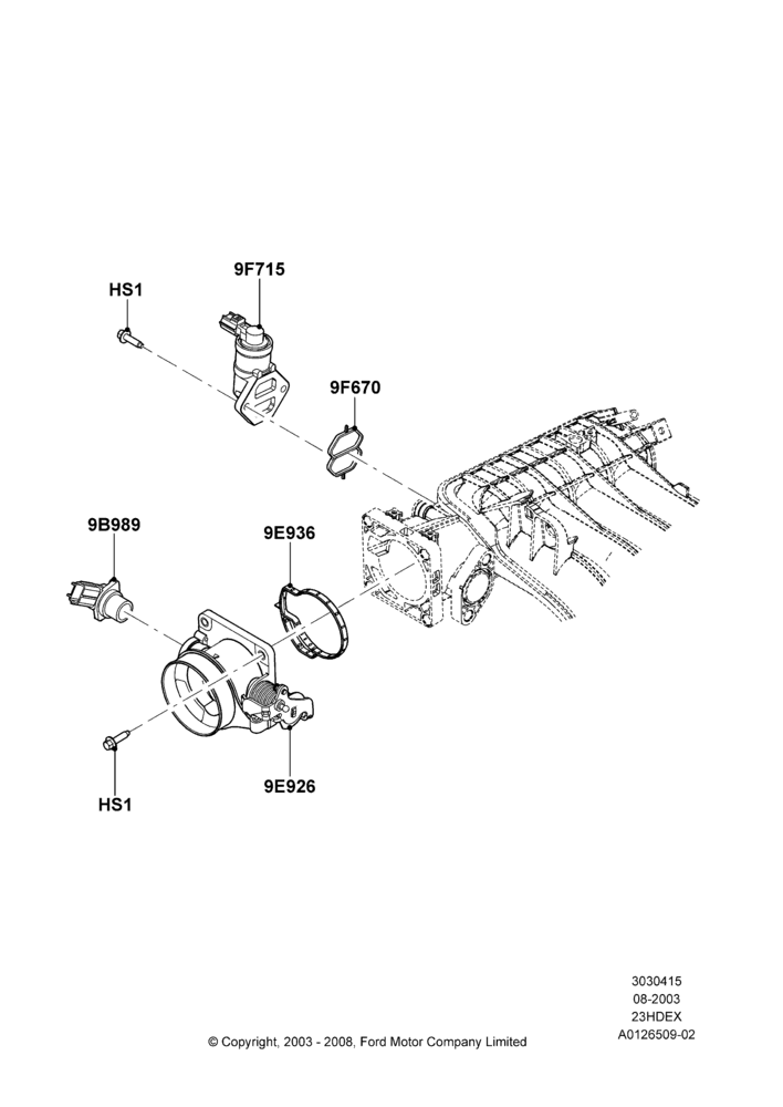 15A - Throttle Housing, 2.3L 4V NA I4 Petrol; 04/AUG/2003-16/DEC/2011