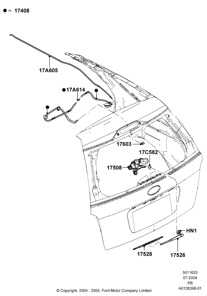20 - Rear Window Wiper and Washer; 12/JUL/2004-04/JUN/2007