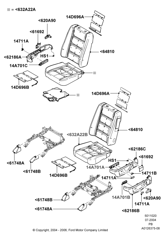 20 - Front Seat Pads/Valances & Heating; 12/JUL/2004-04/JUN/2007