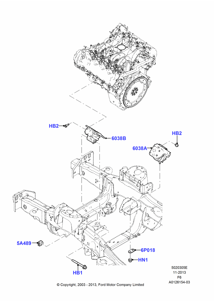 05E - Engine Mounting, 5.4L 3V V8; 23/AUG/2004-18/AUG/2008