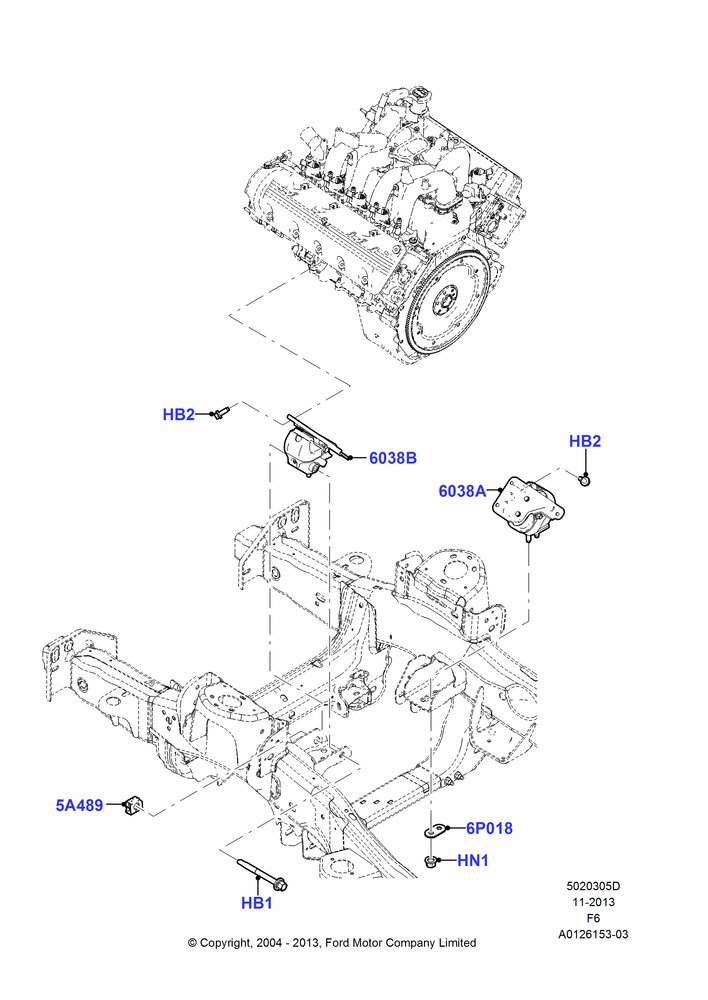 Engine Mounting, Romeo 4.6 SOHC EFI