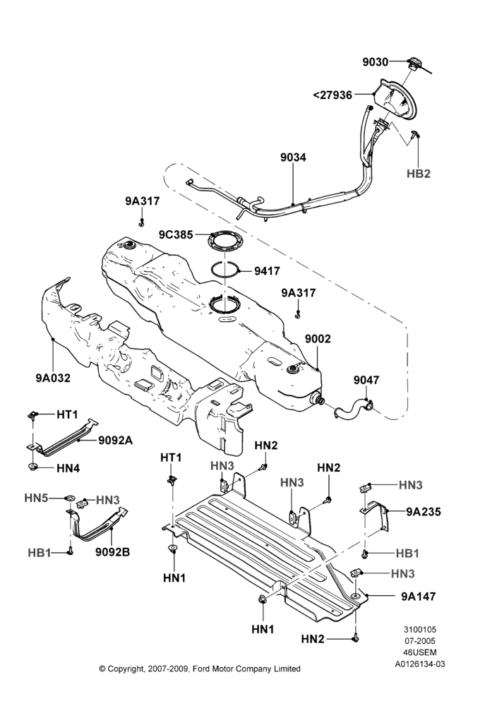 05A - Fuel Tank, 4.6L 3V V8; 19/JUL/2005-28/NOV/2007