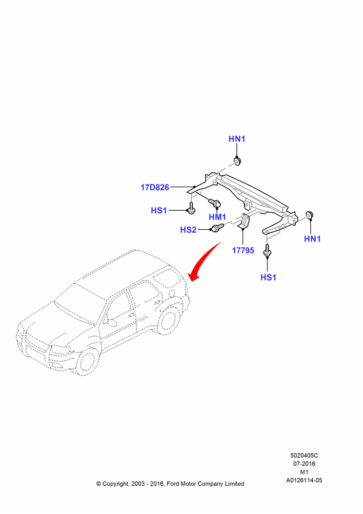 05C - Tow Bar, Production-Installed Type; 22/DEC/2003-01/MAY/2006