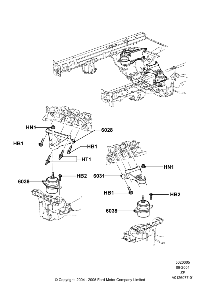 05B - Engine Mounting, 4.6L 3v V8 SOHC EFI; 07/SEP/2004-22/MAR/2010
