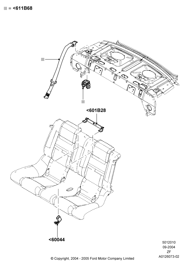 10A - Rear Seat Belts, Coupe; 07/SEP/2004-26/FEB/2009