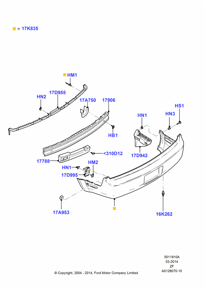 10A - Rear Bumper; 07/SEP/2004-26/FEB/2009