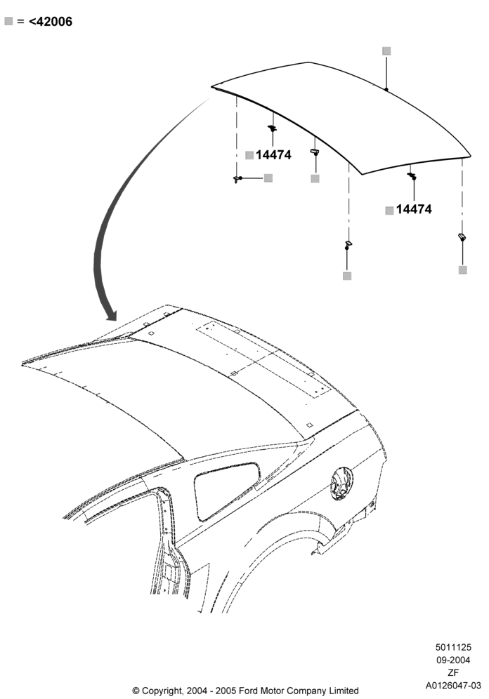 25 - Back Window Glass, Coupe; 07/SEP/2004-27/JUN/2014