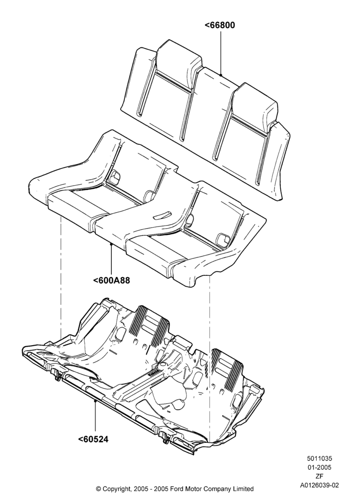35B - Rear Seat Pads/Valances & Heating, Convertible; 31/JAN/2005-26/FEB/2009