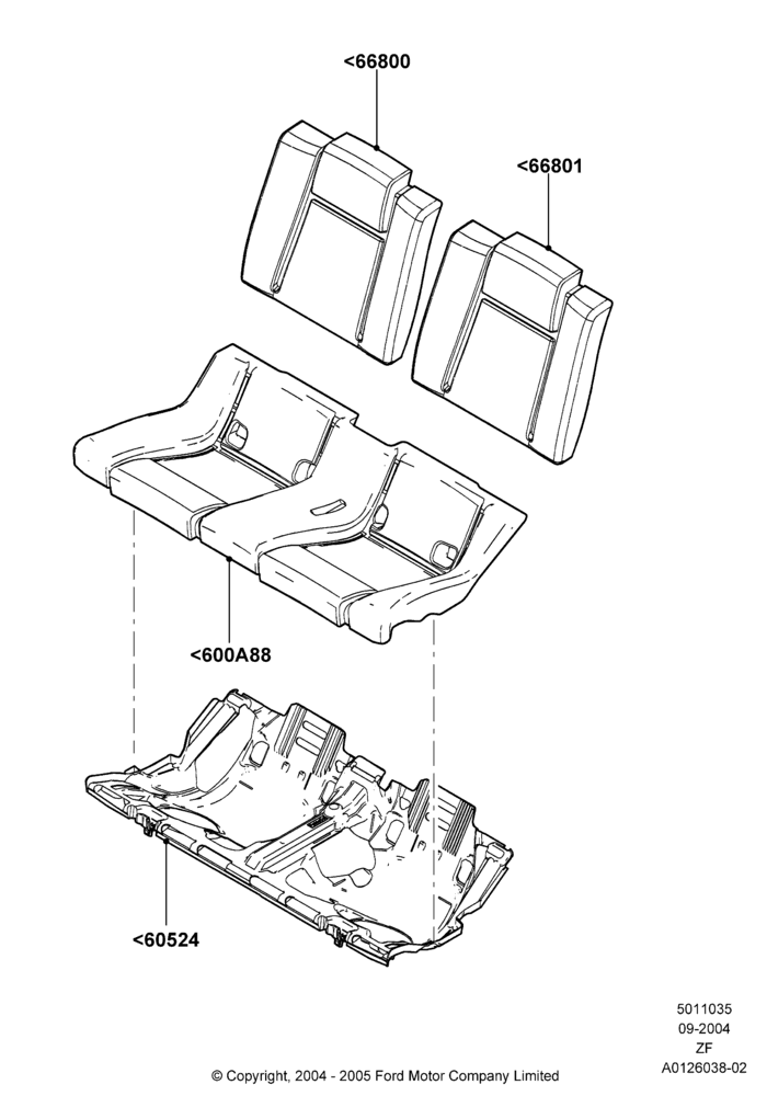 35A - Rear Seat Pads/Valances & Heating, Coupe; 07/SEP/2004-26/FEB/2009