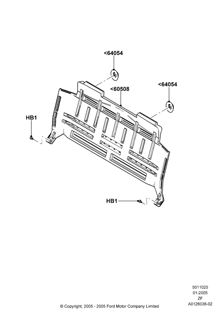 25B - Rear Seat Back, Convertible; 31/JAN/2005-26/FEB/2009