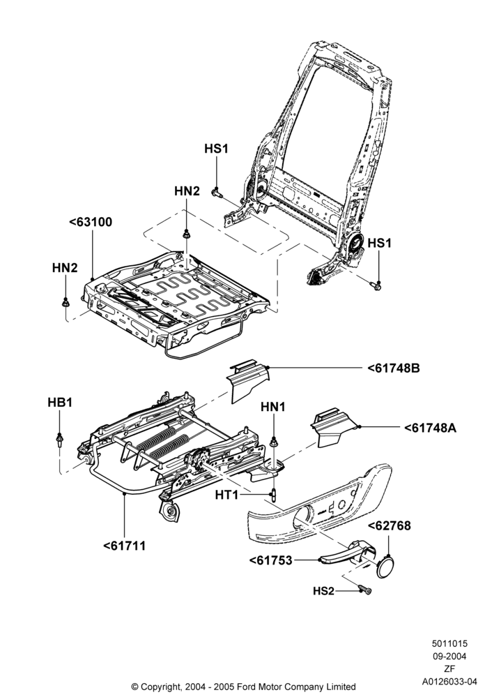 15B - Front Seat Base, With Driver 4 Way Mnl.Seat Adjuster, Driver Seat; 07/SEP/2004-26/FEB/2009