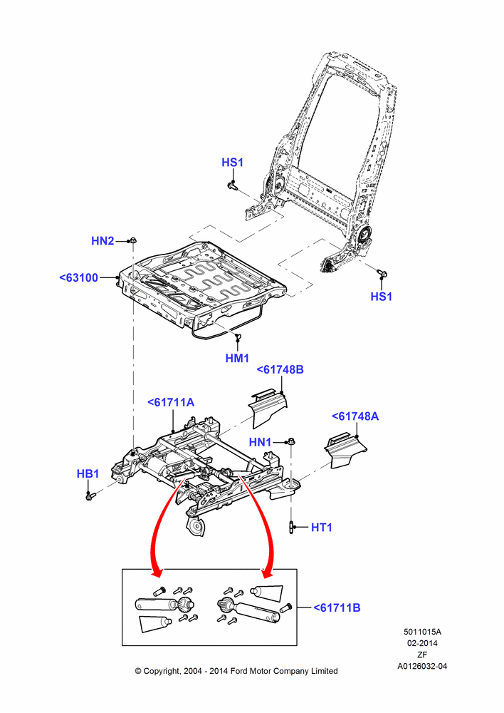 15A - Front Seat Base, With Driver 6 Way Pwr.Seat Adjuster, Driver Seat; 07/SEP/2004-26/FEB/2009