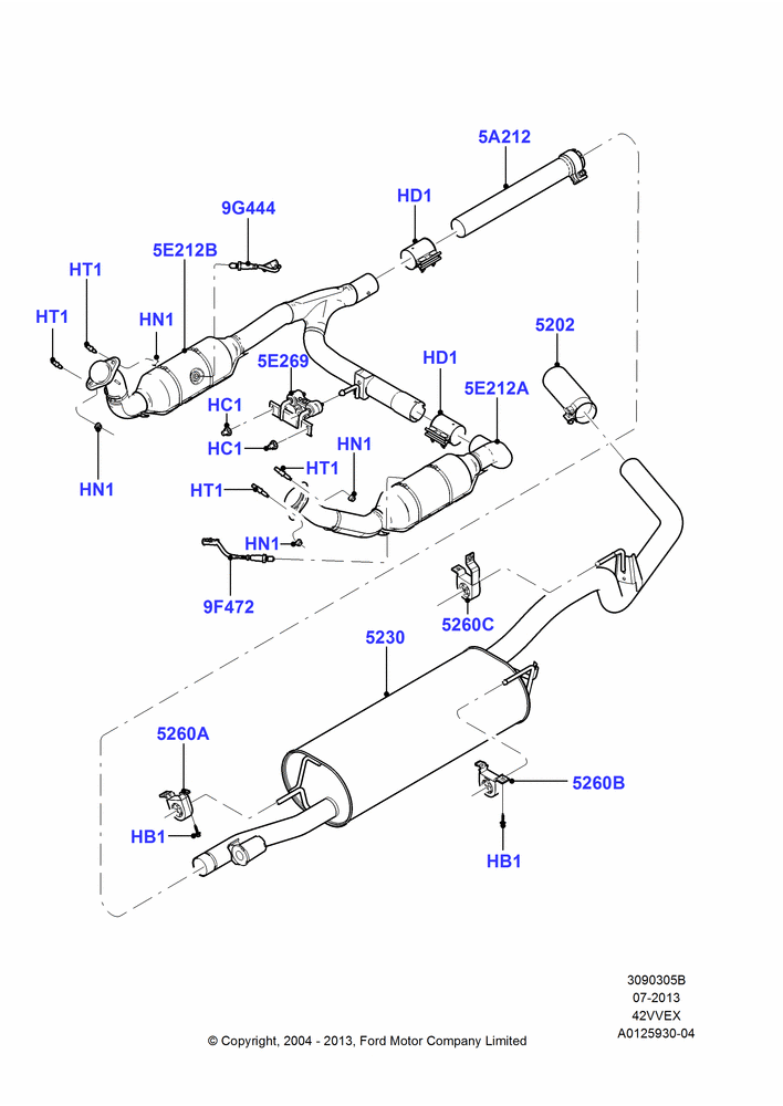 Exhaust System, 4.2L V6 12v OHV EFI