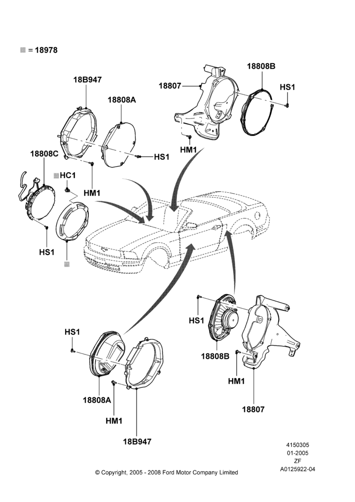 05D - Speakers, Convertible, With Sub Woofer Sound System; 31/JAN/2005-26/FEB/2009