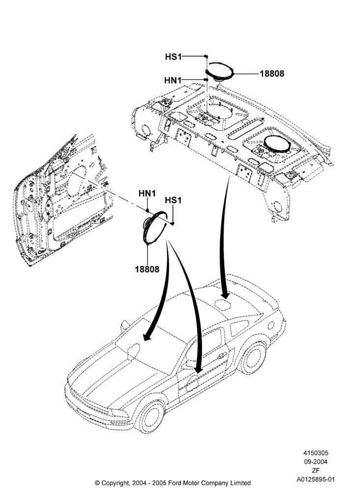 05A - Speakers, Coupe, Premium Sound System; 07/SEP/2004-27/JUN/2014