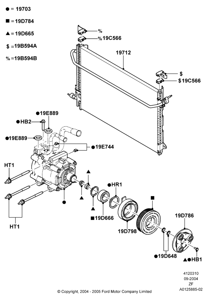 10B - Air Conditioning Condensr/Compressr, 4.6L 3v V8 SOHC EFI; 07/SEP/2004-05/JUN/2006