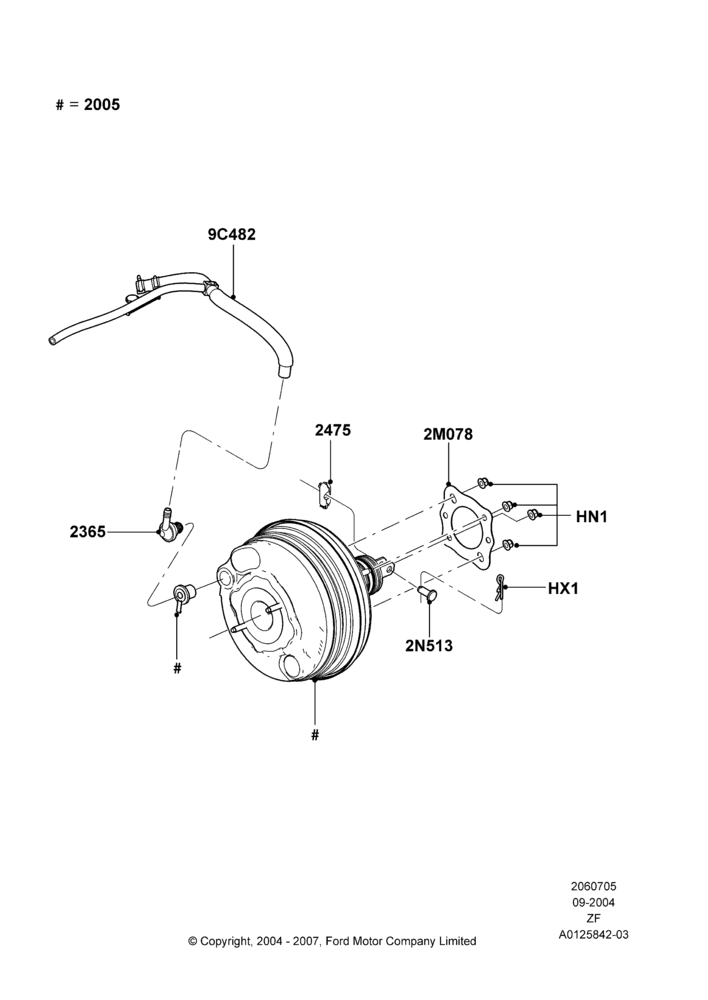 05B - Brake Booster, 4.6L 3v V8 SOHC EFI; 07/SEP/2004-22/MAR/2010