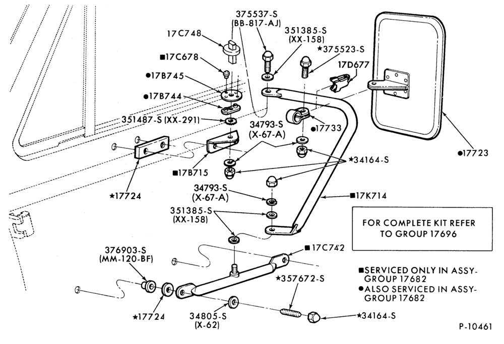 176.1 - MIRRORS-Mirror - outside (Western Jr. swing lock - low profile)-E150/350,E(Super Duty)