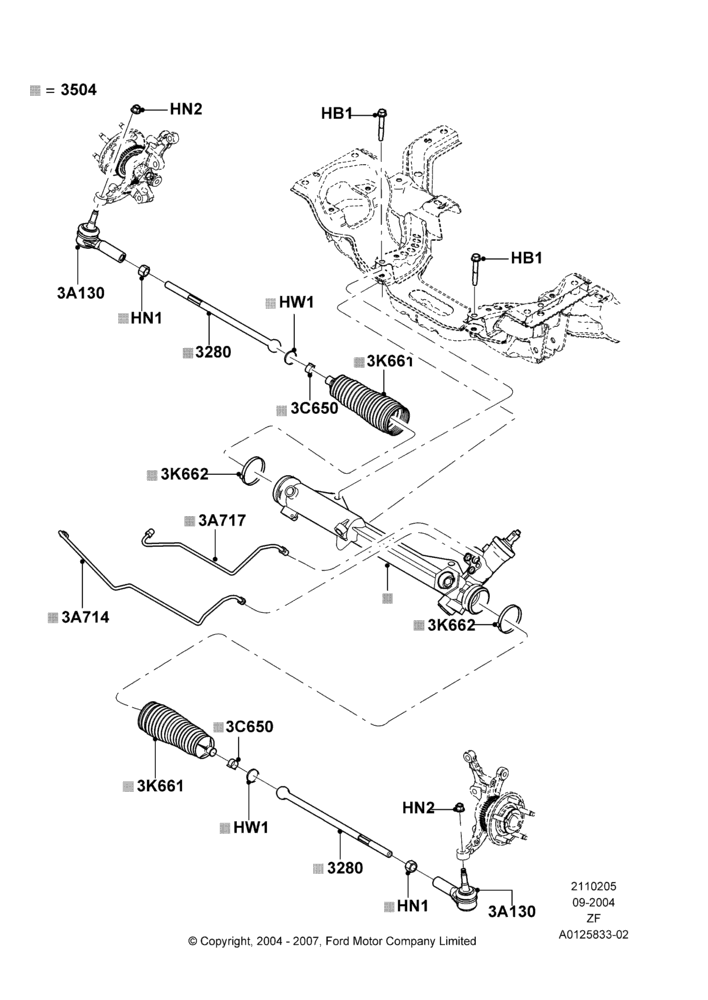 05A - Steering Gear; 07/SEP/2004-26/FEB/2009