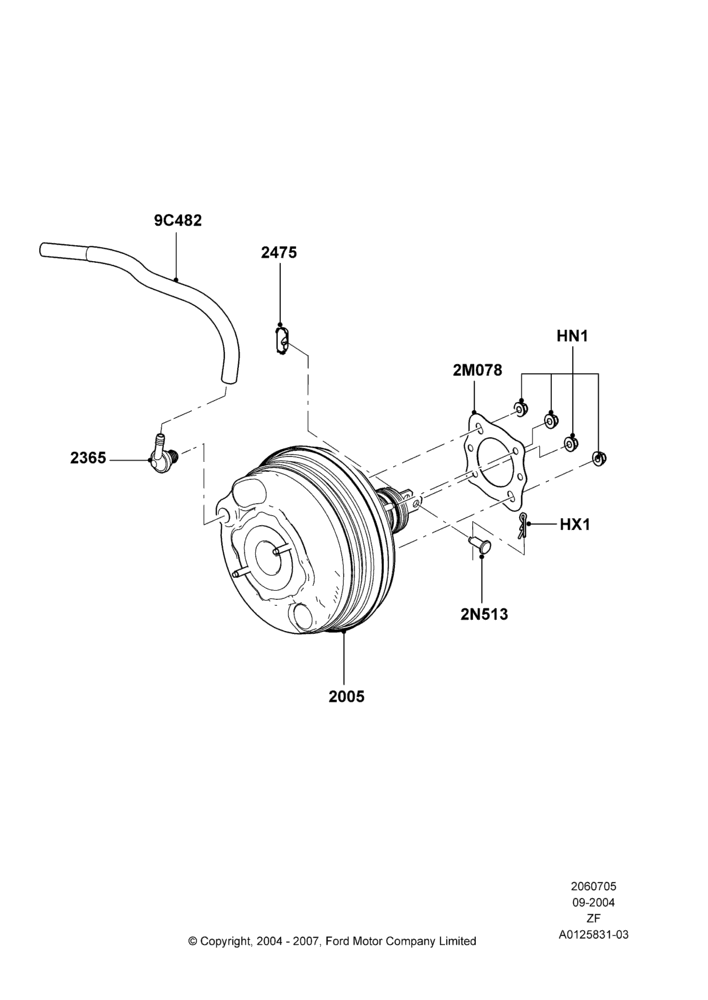 05A - Brake Booster, 4.0L V6 12V SOHC EFI; 07/SEP/2004-22/MAR/2010