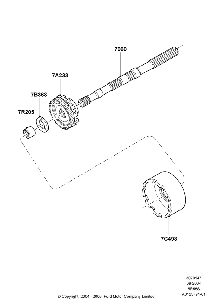 47C - Output Shafts, 5 Speed Auto Transmission 5R55S; 07/SEP/2004-22/MAR/2010