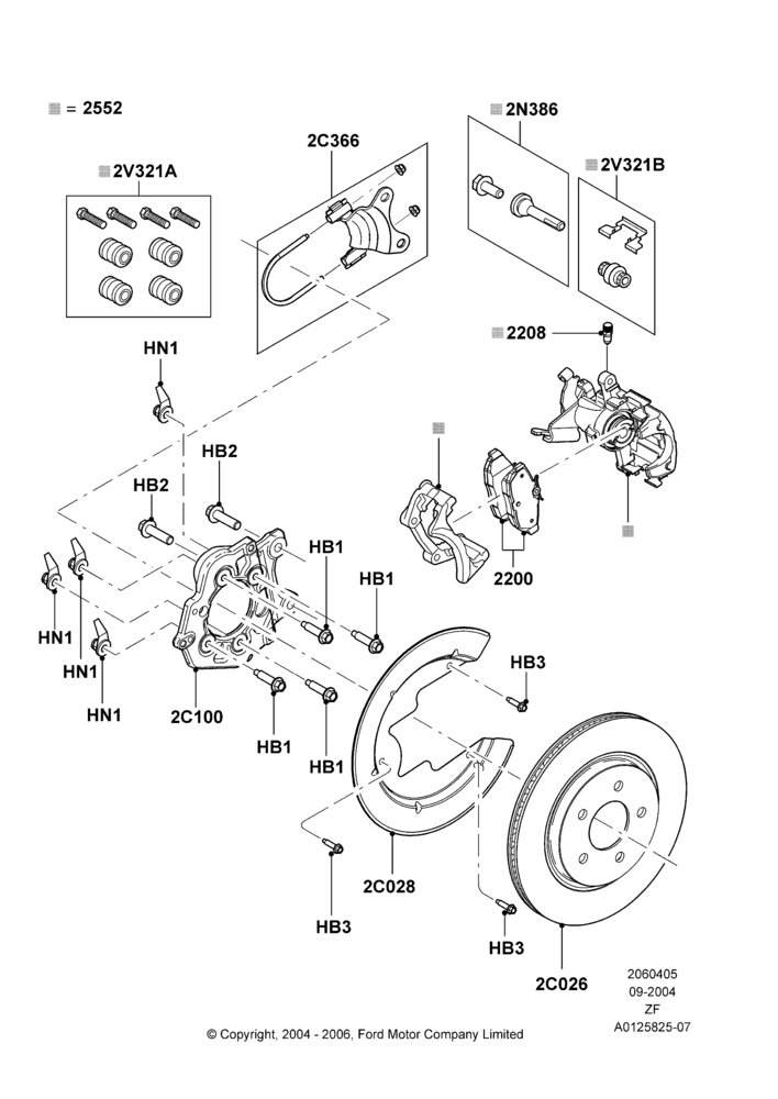 05 - Rear Brake Discs and Calipers; 07/SEP/2004-27/JUN/2014