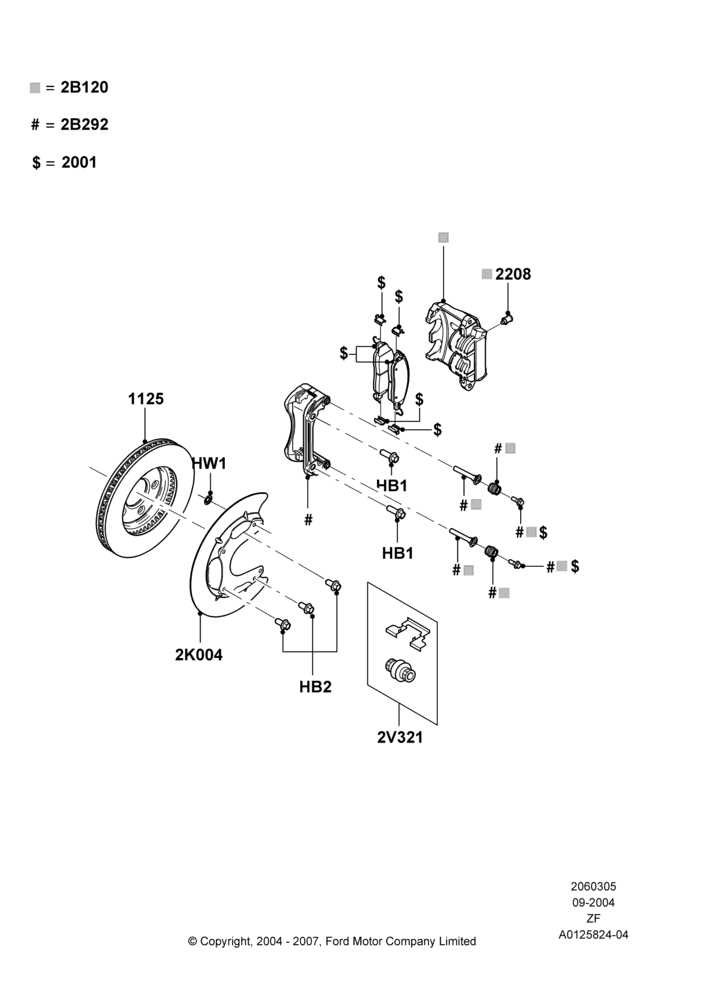 05A - Front Brake Discs and Calipers, Base/GT; 07/SEP/2004-22/MAR/2010