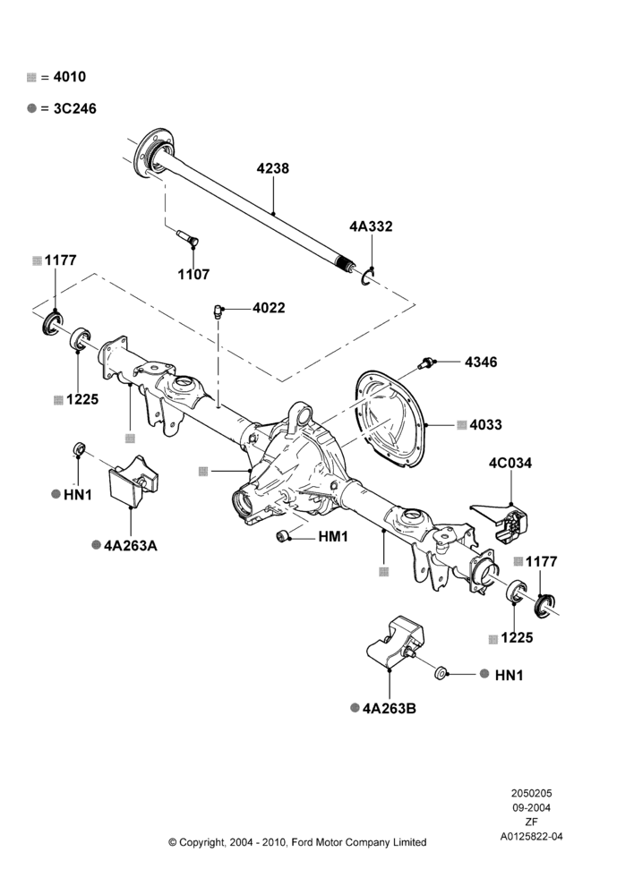 05A - Rear Axle, 4.0L V6 12V SOHC EFI, 4.6L 3v V8 SOHC EFI; 07/SEP/2004-26/FEB/2009