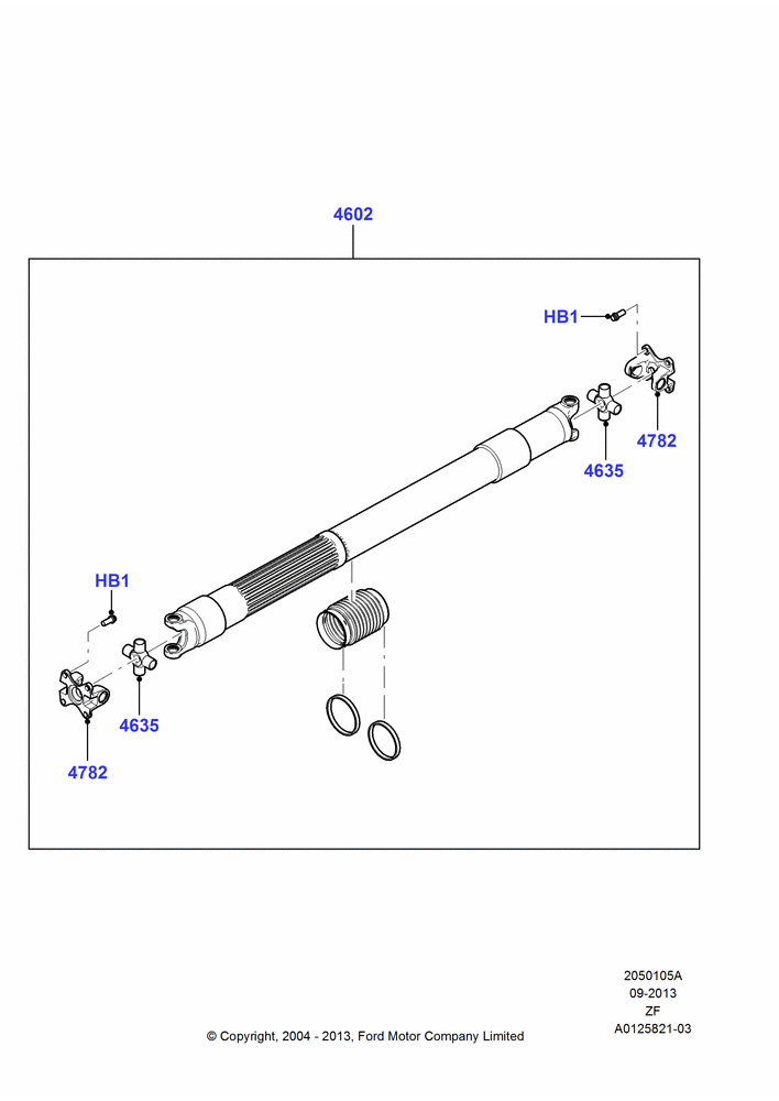 05A - Drive Shaft - Rear Axle Drive, 4.0L V6 12V SOHC EFI; 07/SEP/2004-03/DEC/2007