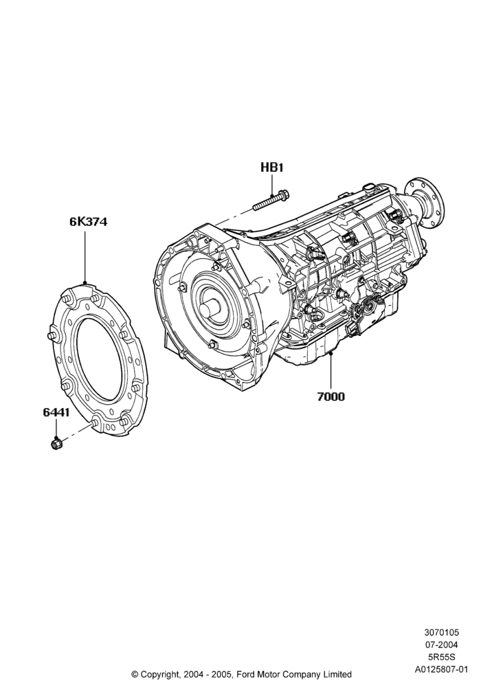 05D - Transmission & Speedometer Drive, 5 Speed Auto Transmission 5R55S; 07/SEP/2004-22/MAR/2010