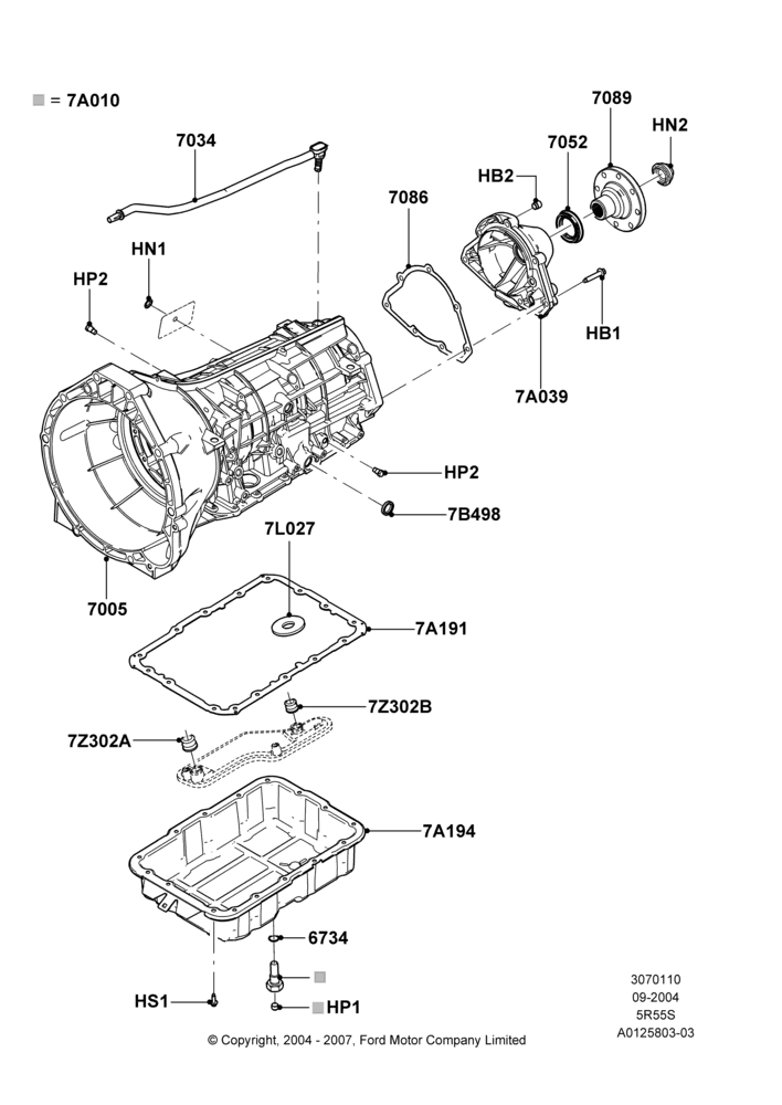 10C - Transmission External Components, 5 Speed Auto Transmission 5R55S; 07/SEP/2004-22/MAR/2010