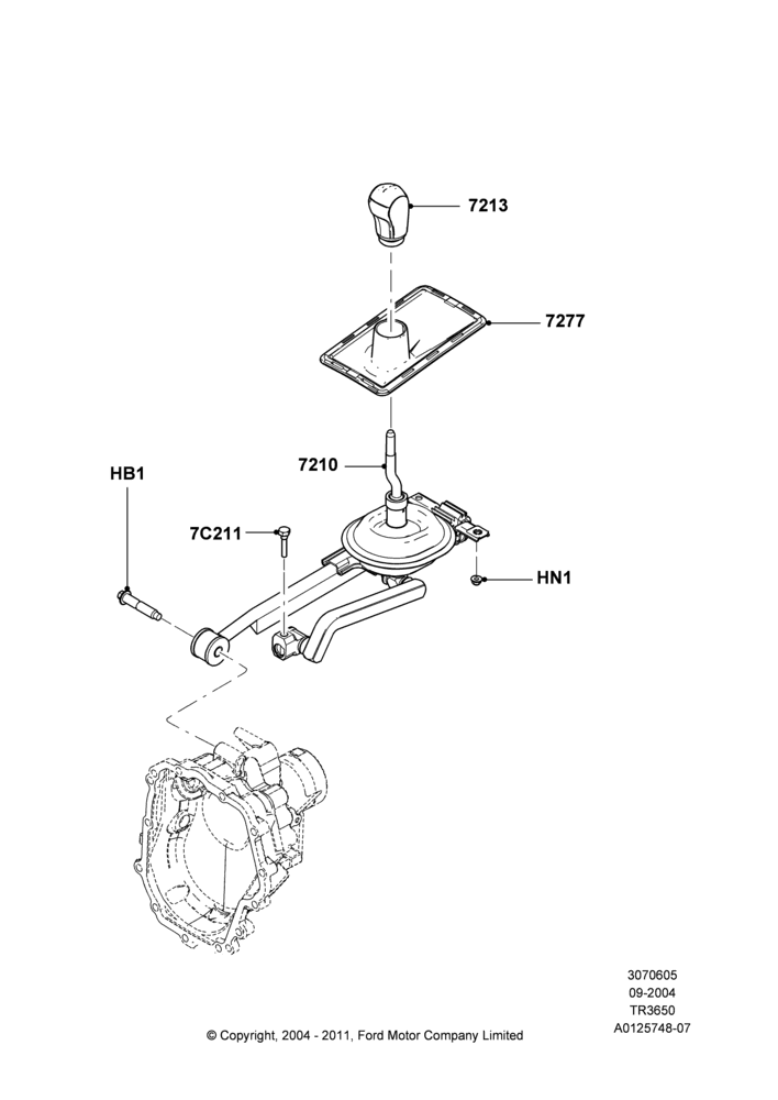05B - Gear Change Lever - Manual Trans, TR3650 5-Speed Manual Transmission; 07/SEP/2004-22/MAR/2010
