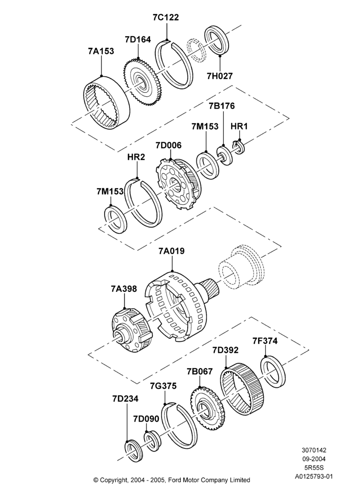 42C - Planetary Gear Sets, 5 Speed Auto Transmission 5R55S; 07/SEP/2004-22/MAR/2010