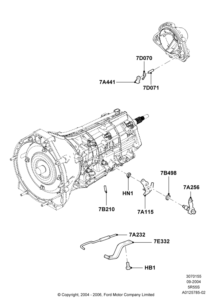 55C - Transmission Control Mechanisms, 5 Speed Auto Transmission 5R55S; 07/SEP/2004-22/MAR/2010