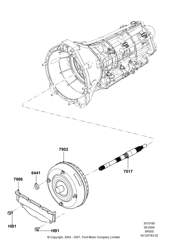 60C - Converter, 5 Speed Auto Transmission 5R55S; 07/SEP/2004-22/MAR/2010