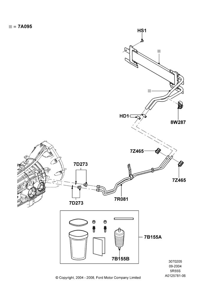 05C - Transmission Cooling Systems, 5 Speed Auto Transmission 5R55S; 07/SEP/2004-22/MAR/2010