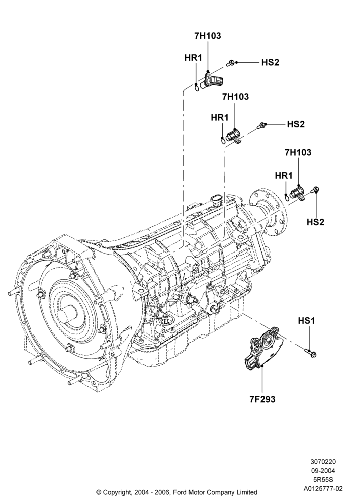 20C - Transmission Modules and Sensors, 5 Speed Auto Transmission 5R55S; 07/SEP/2004-22/MAR/2010