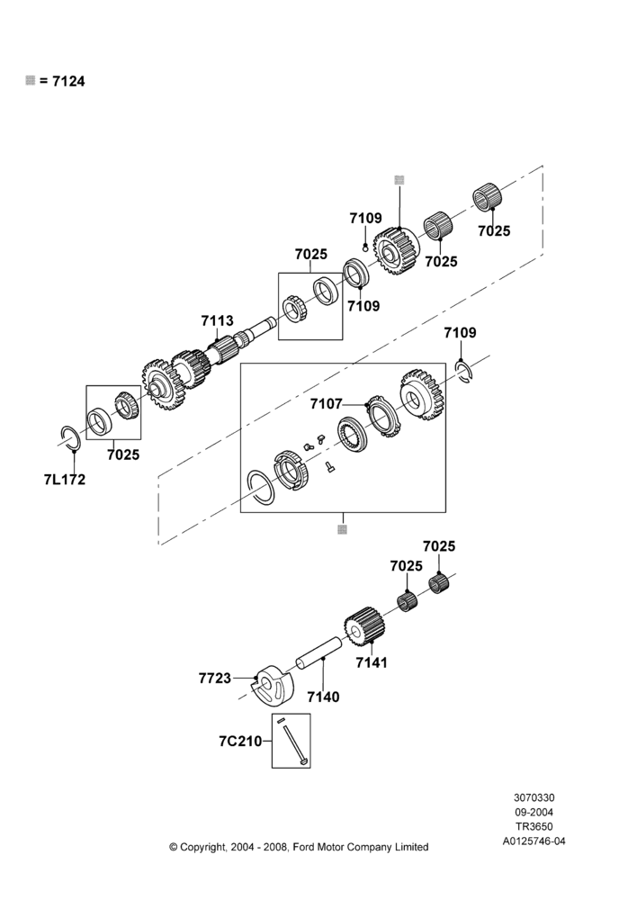 30B - Transmission Counter Shaft Cluster, TR3650 5-Speed Manual Transmission; 07/SEP/2004-22/MAR/2010